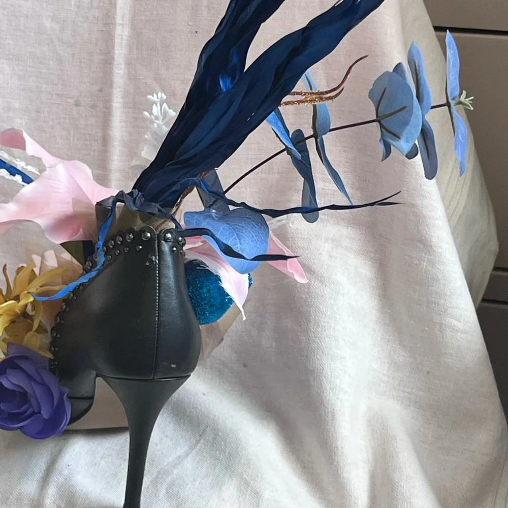 Runway For Hope Elegant Floral Shoe Arrangement with Pink and Blue Accents